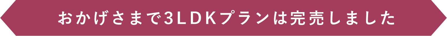 おかげさまで３ＬＤＫプランは完売しました